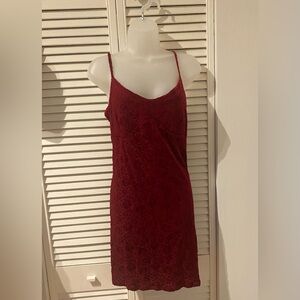 Jasmine Rose Intimates Scarlet Velvet Floral Dress